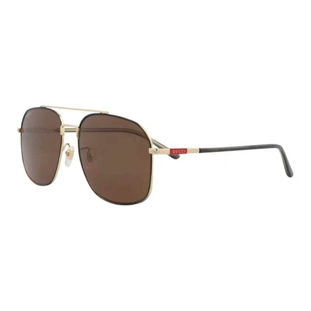 NEW GUCCI SUNGLASSES GOLD BROWN AVIATOR MEN EYEWEAR GUCCI GG1351S 004